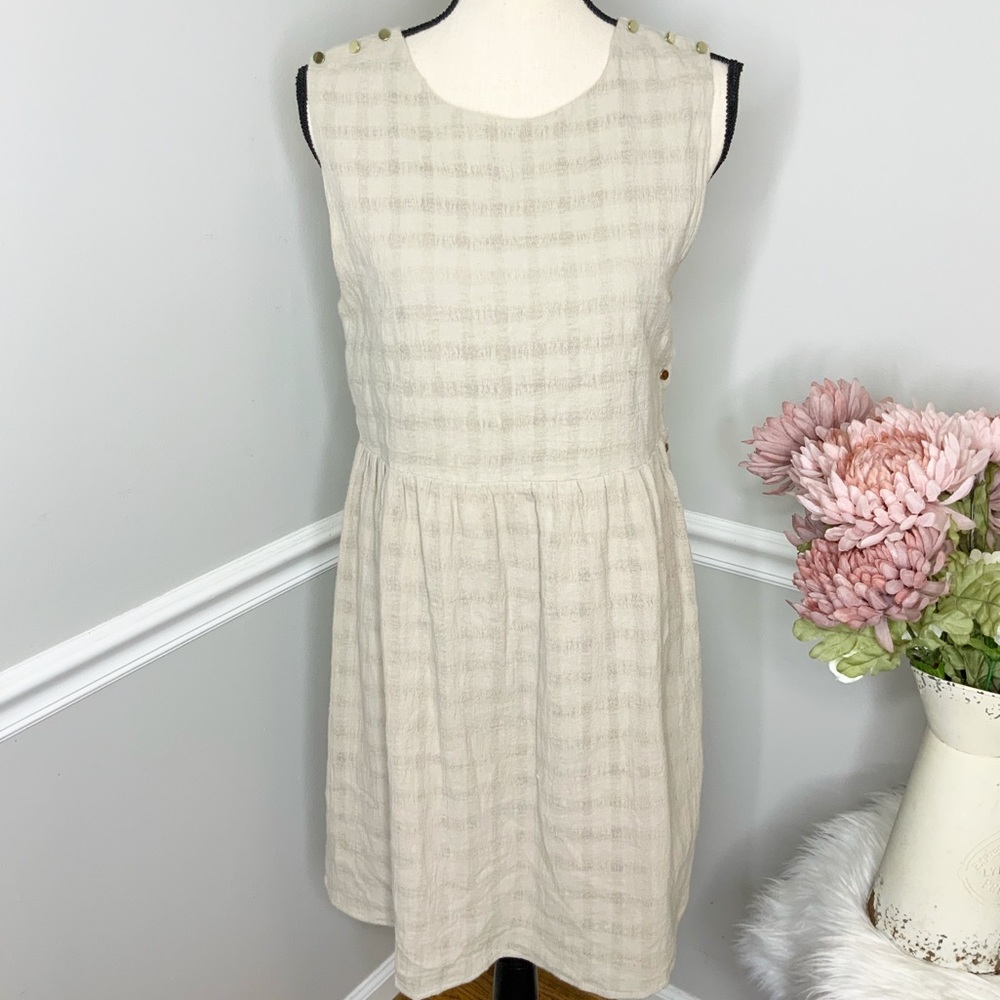 ANTHROPOLOGIE INTROPIA linen blend Sleeveless dress